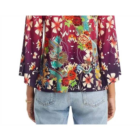 NEW JOHNNY WAS adalena kimono sleeve tee in multicolor - Picture 2 of 3